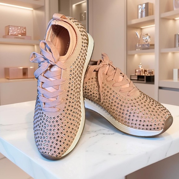 Kenneth Cole Shoes - Kenneth Cole NWT Women's Stunning Pink Knit Rhinestone Bling Sneakers (SH217)